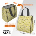 thumbnail image 3 of Daisy Pioneer Flower Yellow Pattern Insulated Lunch Bag for Women Men, Large Portable Soft Cooler Tote, Thermal Food Storage Bag with Pearl Cotton, 8.66L, 8.75"x5.75"x9.5", 3 of 6