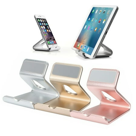 M.way Portable Universal Aluminum Desktop Desk Stand Hands Free Mobile Smart Cell Phone Holder Tablet Display Stands for iPhone 7 6 Plus 5 Ipad 2 3 4 Ipad Mini Samsung Tablet