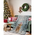 thumbnail image 2 of Christmas Xmas Flannel Blanket for Bed,Travel and Camping, Cow Pine Tree Snow Scene Super Soft Cozy Blanket for All Seasons 30"x40", 2 of 6