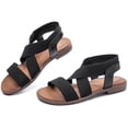 thumbnail image 2 of Ataiwee Women's Flat Slide Sandals - Fashionable Elastic Ankle Strap Comfortable Flat Summer Sandals., 2 of 7