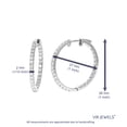 thumbnail image 3 of Vir Jewels 1.50 CTTW Lab Grown Diamond Hoops Earrings in Sterling Silver With Latch Backs For Women, 3 of 5