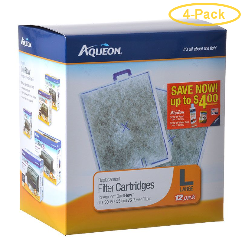 Aqueon QuietFlow Replacement Filter Cartridge Large (12 Pack) Pack of