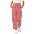 thumbnail image 2 of UACY Girl's Sweatpants Cotton Drawstring Joggers Elastic Waisted Athletic Pants with Zippered Pockets for Teen Girls ﻿, 2 of 8