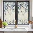thumbnail image 2 of Navy Blue Eucalyptus Window Privacy Film, Farmhouse Weeping Leaves Linen Static Cling UV Sun Blocking Heat Control Window Tint Day and Night, Non-Adhesive One Way Windows Privacy Cover 19.6''x39.3'', 2 of 7