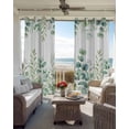 thumbnail image 4 of Green Eucalyptus Leaves Blackout Curtains, Light Blocking Print Window Curtains, Watercolor Spring Summer Botanical Thermal Insulated Window Drapes for Living Room 2 Panels, 84"W x 63"L, 4 of 9