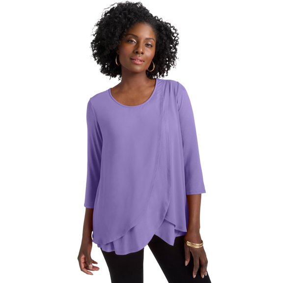 Jessica London Women's Plus Size Double Layer Tunic