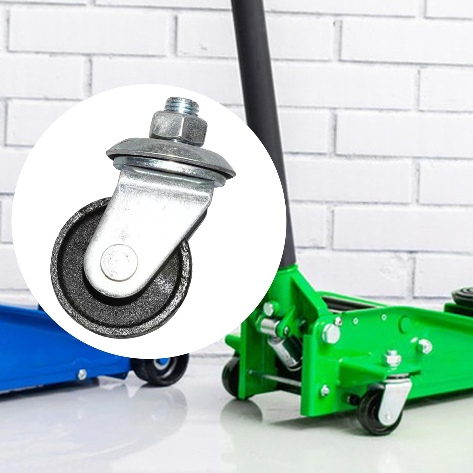 AMLESO Generic Floor Jack Casters 16mm Stem Replacement Trailer Caster Wheel Metal Horizontal Jack Casters for 4 Ton Floor Jack