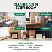 PuroAir Lite HEPA Air Purifiers for Home Pets - Covers 500 Sq ft