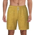 thumbnail image 3 of Uemuo Gold Shiny Pattern Mens Swim Trunks Quick Dry Board Shorts with Mesh Lining, Stretch Beach Shorts Quick Dry No-Chafing Board Shorts-Medium, 3 of 9