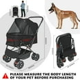 thumbnail image 2 of Wedyvko Pet Strollers with Reversible Handle for Small Medium Dogs with Mesh Windows, Removable Liner (Black), 2 of 5