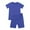Blue, variant on Kids Summer Set Bamboo Fiber Children's Summer Wear - Lightweight Short Sleeve Shorts Set for Boys Girls 9M-7Y