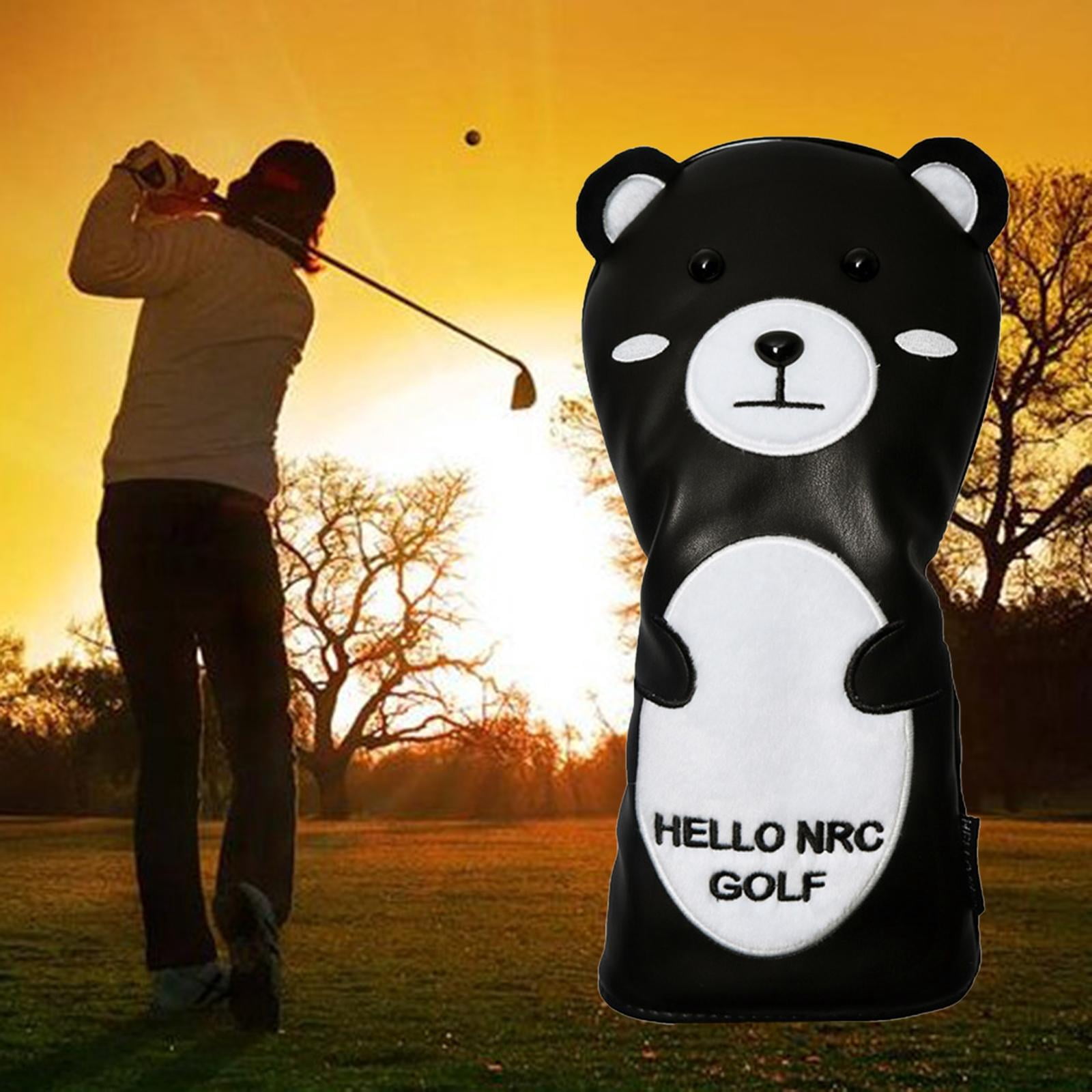 Protective Golf Headcover, Cartoon PU Leather Bear golf Club Head Cover, Durable, Hybrid , DR