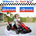 thumbnail image 3 of Akaber Electric Go Kart with Adjustable Seat, 24V 9AH Drift Kart with Dual 200W Motors, Crazy Go Cart for Kids Ages 6-12, Licensed BMW, LED Lights, Drift Mode and 2 Speed (Red), 3 of 10