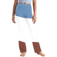 thumbnail image 2 of Odeerbi 2-13 Años Niñas Pantalones de Yoga de Pierna Ancha Color Bloque Entrenamiento Baile Pantalones Deportivos Elasticidad Linda Cintura Alta Pantalones de Pierna Recta, 2 of 9