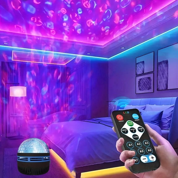 Ocean Wave Projector Night Light with Remote,Color-Changing Aurora Light Projector for Bedroom,Room Decor,Great Gifts for Teens,Kids