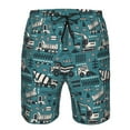 thumbnail image 3 of Logiee Modern Excavator Print Mens Swim Trunks Quick Dry Board Shorts,Breathable Hawaii Beach Shorts Swimwear Bathing Suits-Large, 3 of 6