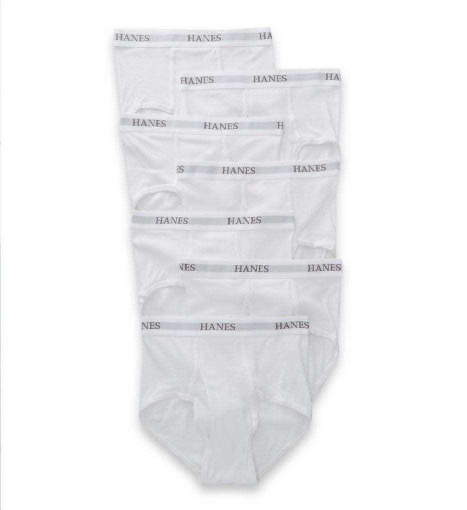 Men's Hanes Y764P7 Platinum Core Briefs 7 Pack (White S)