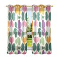 thumbnail image 6 of Yayeee Window Curtains Light Filtering 63"x52" Grommet Panel Pair Home Living Room Decor, Purple Clover Pattern, 6 of 7