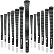 Karma Velour Black Standard Ribbed Golf Grips 9-Piece Bundle