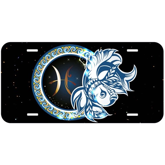 Pisces Zodiac Sign Novelty Car Auto License Plate