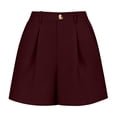thumbnail image 6 of Ohufall Short for Women High Waisted Pleated Wide Leg Shorts Casual Business Tailored Short Pants with Pockets, 6 of 6