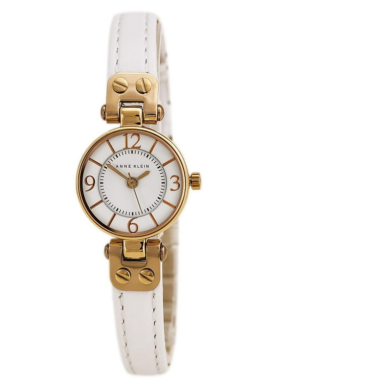 Anne klein white leather strap watch deals