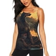 thumbnail image 1 of Fotbe Sunset Meditating Doberman Blusas Sin Mangas para Mujer – Estilo Casual, Corte Suelto, Slim-Fit, Cuello Redondo Deportivo, Tops de Verano para Gimnasio y Yoga-XX-Large, 1 of 7