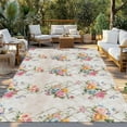 thumbnail image 3 of Fsddascl Roses Floral Outdoor Rug for Patio/Deck/Porch, Non-Slip Large Area Rug 4 x 6 Ft, Rustic Vintage Luxury Flowers Botanical Indoor Outdoor Rugs Washable Area Rugs, Camping Rug Carpet, 3 of 5