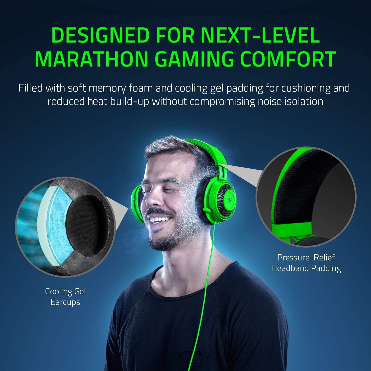 Razer Kraken Tournament Edition THX 7.1 Surround Sound Gaming Headset Aluminum Frame Retractable Noise Cancelling Mic USB DAC Included For PC PS4 Nintendo Switch Green Walmart