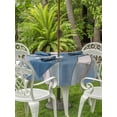 thumbnail image 4 of Outdoor Tablecloth with Umbrella Hole Zipper Blue Wood Grain Round Tablecloth 60" Waterproof Outside Table Cloth Farmhouse Mottled Striped Plank Patio Table Cover Tablecloths for Picnic Party, 4 of 8
