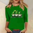 thumbnail image 2 of Tunique Grande Taille pour Femmes, Imprimé Mode St. Patrick, Col Rond, Manches 7 Pouces, Vert TTG, 2 of 4