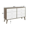 thumbnail image 3 of Prepac Commode Milo à six tiroirs, gris vieilli et blanche, 3 of 9