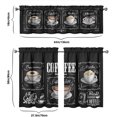 thumbnail image 2 of Coffee Kitchen Curtains Valances and Tiers Set for Windows,Vintage Cafe Bathroom Window Curtain Valance 3 Piece Sets,Kitchen Decor for Living Room,54''''x 24'''', 2 of 6