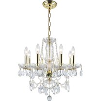 Eight Light Chandelier-Royal Cut Crystal Type-Gold Finish Bailey Street Home 390-Bel-3342056