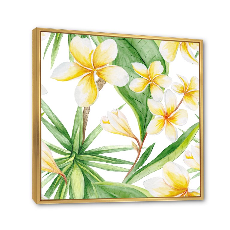 Designart 'Yellow Flowers and Tropical Foliage X
