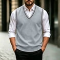 thumbnail image 2 of Maean Men Sweater Vest V Neck Knitted Pullover Sleeveless Sweaters Tops Vests Fall Winter Sweaters, 2 of 6