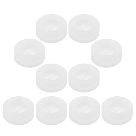 NICERIO Silicone Straw Hole Plugs Transparent for Lids and Jars 10Pcs