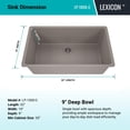 thumbnail image 5 of 32" x 19" Quartz Kitchen Sink, Single Bowl Kitchen Sinks, Drop in Kitchen Sink, Granite Composite Kitchen Sink, Undermount Sink, Galaxy Concrete Kitchen Sink, with Grid, Strainer, Flange LP-1000-C, 5 of 9