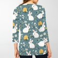 thumbnail image 4 of WZXFASHION Chemises de Pâques pour Femmes Manches 3/4 Col Rond Été Costumes Mignons Vacances Tenue de Pâques jusqu'à 50 % de Réduction T-shirt à Manches Longues pour Femmes, 4 of 4