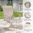 thumbnail image 2 of Vicllax Patio Swivel Chairs Set of 6，Outdoor Dining Chairs with Weather-Resistant Textilene Fabric & Metal Frame，Sandshell, 2 of 6