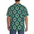 thumbnail image 3 of Kdxio Men's Hawaiian Shirt for Men Short Sleeve Shirt Peacock'S Tail Summer Casual Holiday Beach Button Down T-Shirts, 3 of 5