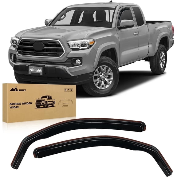 Nilight in Channel Window Deflectors for Toyota Tacoma Access Cab/Tacoma Double Cab 2016 2017 2018 2019 2020 2021 2022 2023 2024 Vent Window Visors, Rain Guards-2PCS
