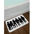 thumbnail image 2 of Silhouette Bath Mat, Shadow Boys and Girls Funny Simplistic Monochrome Print, Plush Bathroom Decor Mat with Non Slip Backing, 29.5" X 17.5", Charcoal Grey and White, by Ambesonne, 2 of 2