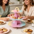 thumbnail image 5 of Cardboard Cupcake Stand 12.79 Inch 3-Tier Dessert Tower for Birthday Kid Shower Party Decor, 5 of 6