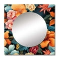 thumbnail image 2 of Designart "Paradise In The Tropics II" floral Square Mirror Wall Decor Cottage - Large Multicolor Square Bathroom Mirror - Square Printed Wall Mirror Art, 2 of 5