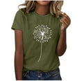 thumbnail image 2 of Liquidation d'Économies d'Été Iumwxz Tunique Coupe Classique T-Shirt d'Été Décontracté Hauts pour Femmes T-Shirt Graphique Floral Hauts T-Shirt à Manches Courtes Col Rond Hauts pour Dames Offres Hebdomadaires Date, 2 of 4