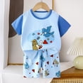 thumbnail image 2 of NOLDARES Toddler Baby Boy Print Summer Outfit Short Sleeve Tee Cotton Shorts Clothes Set Blazer,18-24 M, 2 of 4