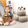 thumbnail image 6 of Gradient Brown Large Woven Cotton Rope Storage Basket for Books, Toys, or Decorative Shelves（3PCS), 6 of 7