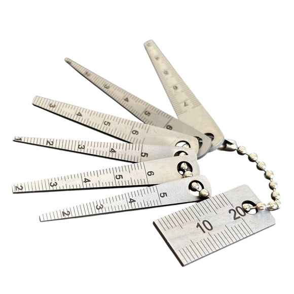 Ensemble de Jauges d'Écart 3710-6+20mm Petite Règle de Poche Ensemble de Règles Coniques 1-5-5.5-6-6.5-7.5