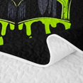 thumbnail image 5 of Manfei Boys Soccer Quilt Full, 67 Full Bedspread Sets, LimeGreen Black Cyan, Black Reversible 3pcs, 1 Coverlet and 2 Pillowcases, 5 of 7